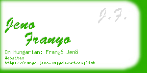 jeno franyo business card